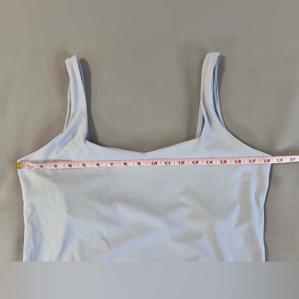 DKNY Jeans Frost Blu Sleeveless Squared Neck Nylon Thong back Bodysuit-NWT Large - Picture 4 of 10